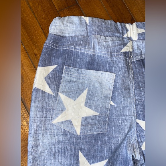 NWT Venti6 Italy Rare Blue White Stars Stripe Textured Skinny Thin Pants Size S - Picture 7 of 15